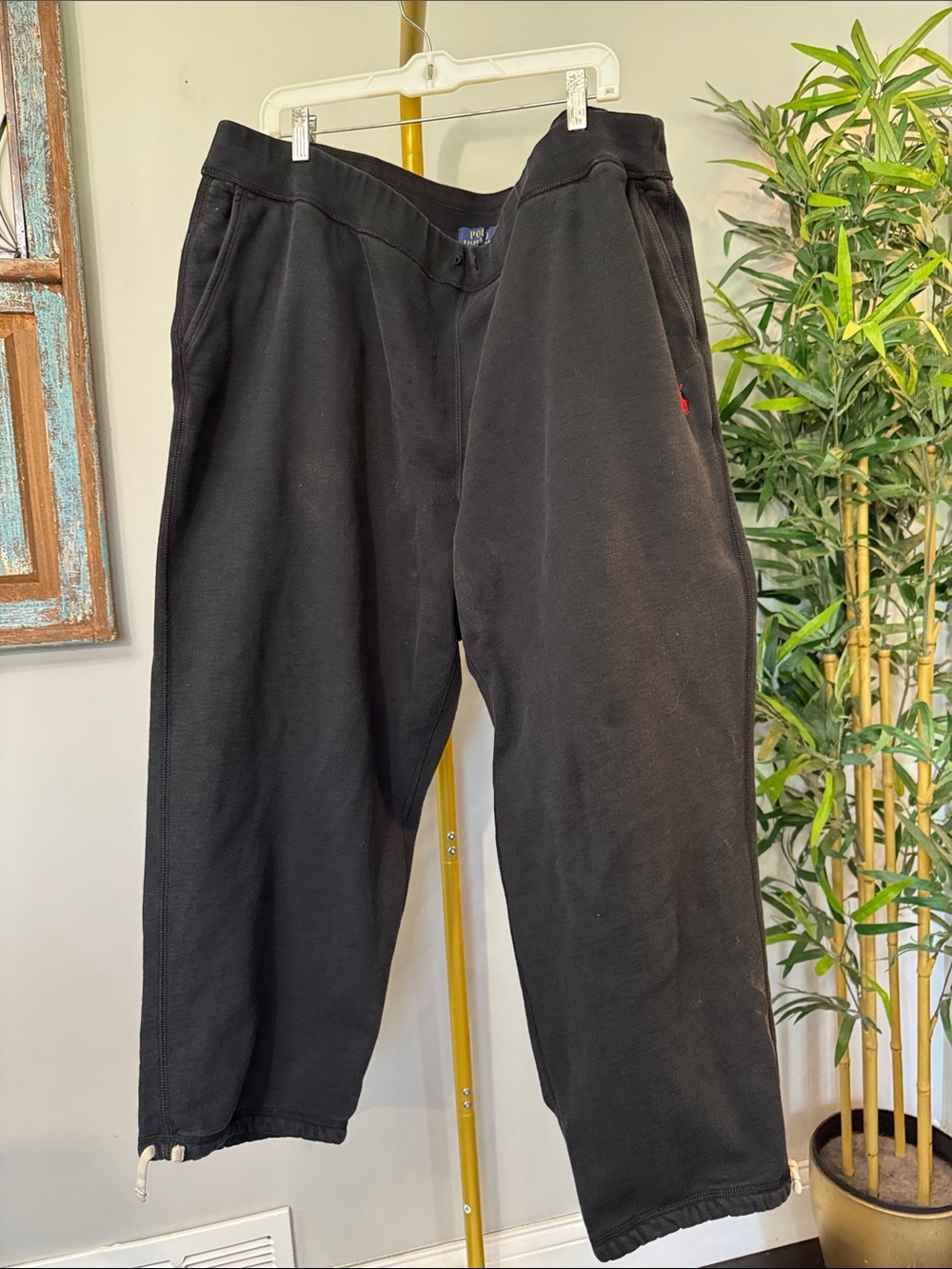Polo by Ralph Lauren Black Sweatpants with Red Pony 4XL